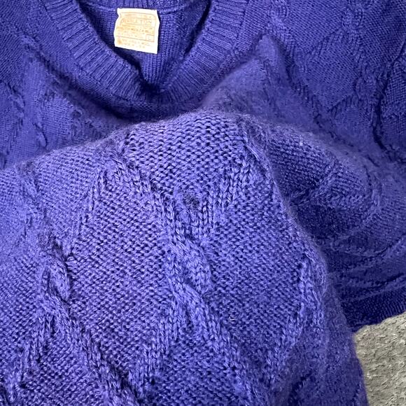 Vintage Pendleton Fine Wool Sweater Womens L Purple Knit Made in USA - Picture 8 of 8